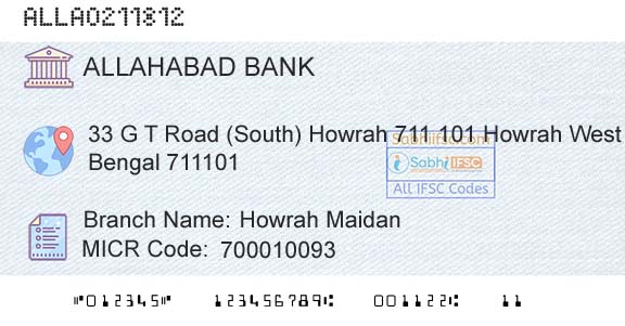 Allahabad Bank Howrah MaidanBranch 