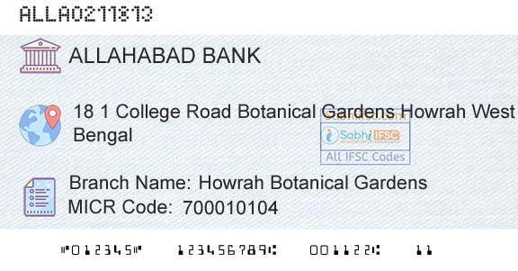 Allahabad Bank Howrah Botanical GardensBranch 