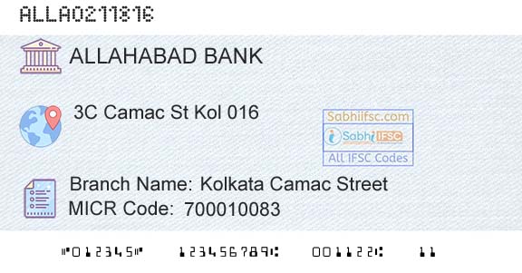 Allahabad Bank Kolkata Camac StreetBranch 
