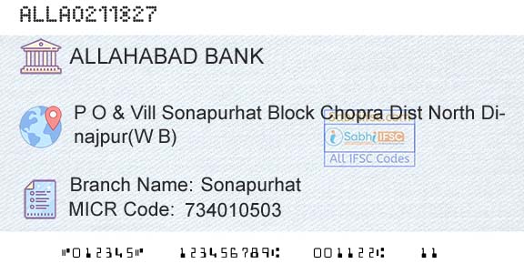 Allahabad Bank Sonapurhat Branch 