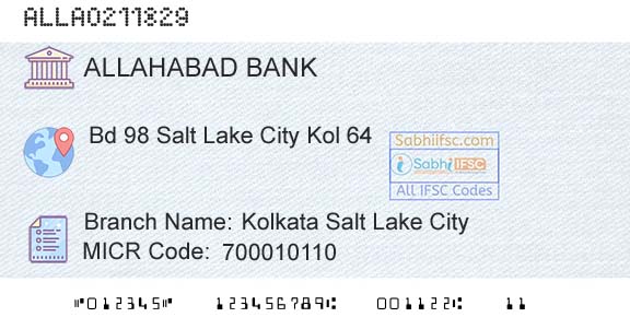 Allahabad Bank Kolkata Salt Lake CityBranch 