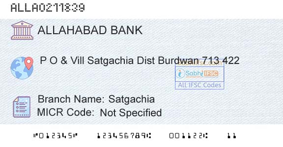 Allahabad Bank SatgachiaBranch 