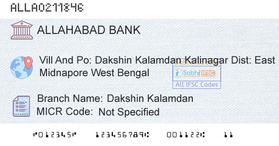 Allahabad Bank Dakshin KalamdanBranch 
