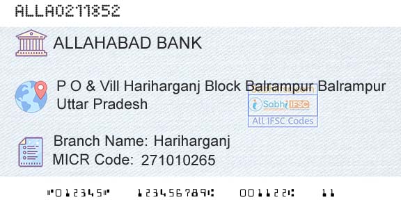 Allahabad Bank HariharganjBranch 