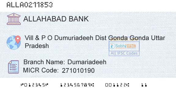 Allahabad Bank DumariadeehBranch 