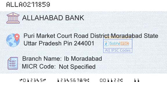 Allahabad Bank Ib MoradabadBranch 