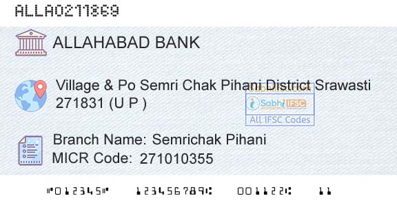 Allahabad Bank Semrichak PihaniBranch 