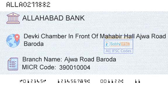 Allahabad Bank Ajwa Road BarodaBranch 