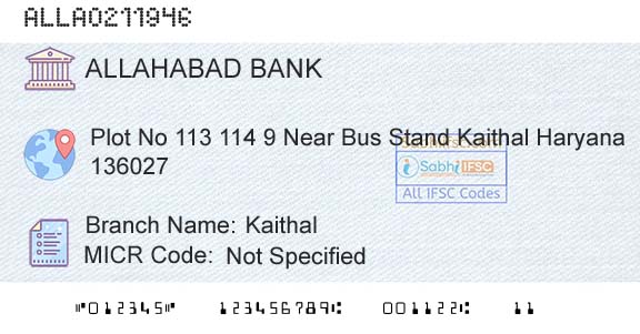 Allahabad Bank KaithalBranch 