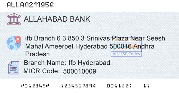 Allahabad Bank Ifb HyderabadBranch 
