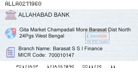 Allahabad Bank Barasat S S I FinanceBranch 