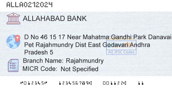 Allahabad Bank RajahmundryBranch 