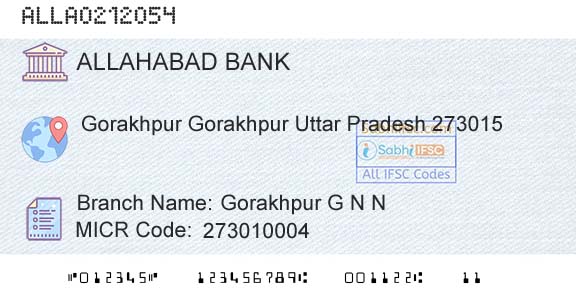 Allahabad Bank Gorakhpur G N NBranch 
