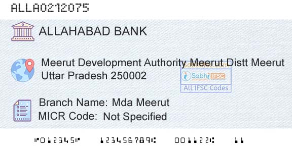 Allahabad Bank Mda MeerutBranch 