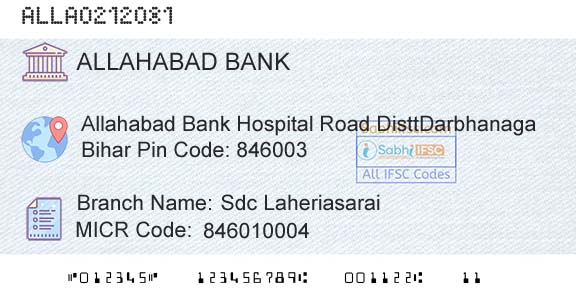 Allahabad Bank Sdc LaheriasaraiBranch 