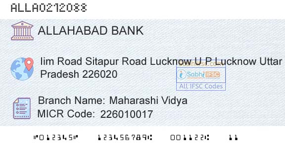 Allahabad Bank Maharashi VidyaBranch 