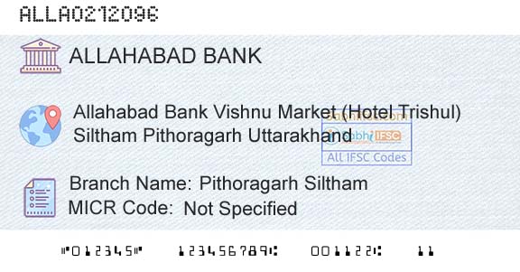 Allahabad Bank Pithoragarh SilthamBranch 