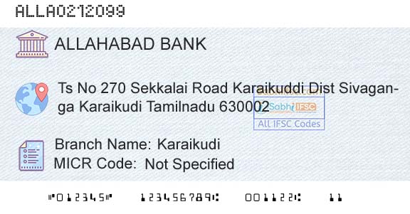 Allahabad Bank KaraikudiBranch 