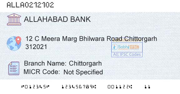Allahabad Bank ChittorgarhBranch 