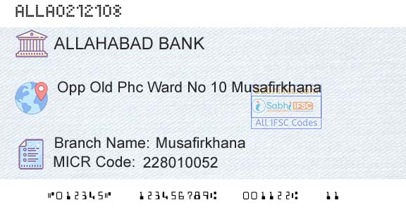 Allahabad Bank MusafirkhanaBranch 