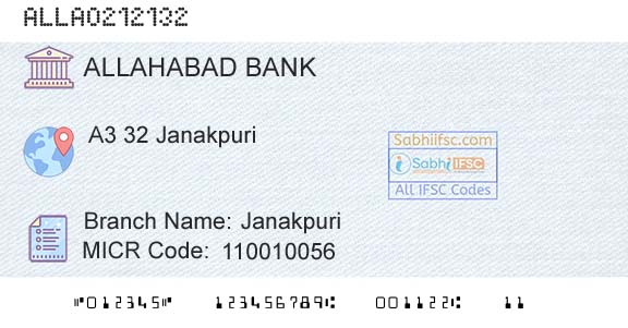 Allahabad Bank JanakpuriBranch 