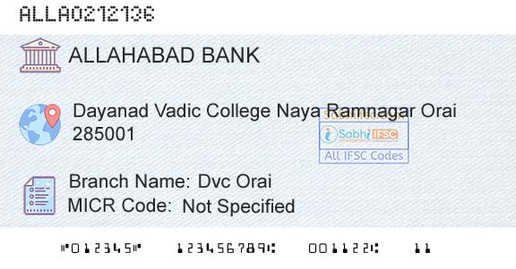 Allahabad Bank Dvc OraiBranch 