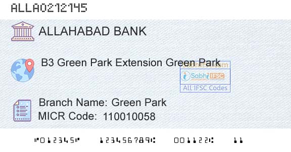 Allahabad Bank Green ParkBranch 