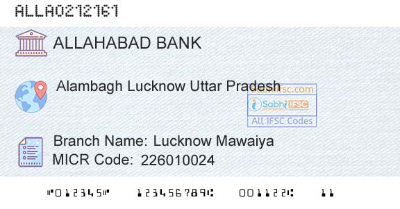 Allahabad Bank Lucknow MawaiyaBranch 
