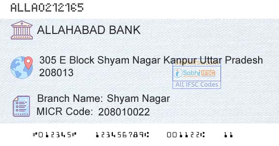 Allahabad Bank Shyam NagarBranch 