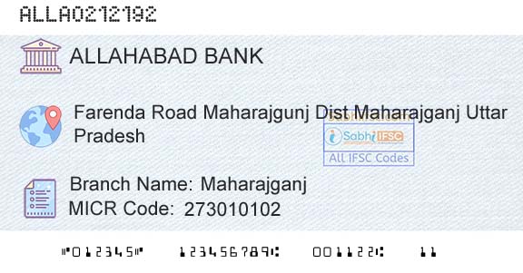 Allahabad Bank MaharajganjBranch 