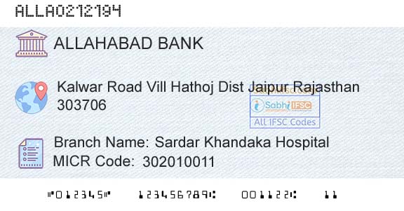 Allahabad Bank Sardar Khandaka HospitalBranch 