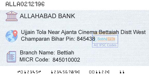 Allahabad Bank BettiahBranch 