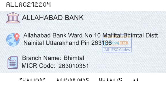 Allahabad Bank BhimtalBranch 