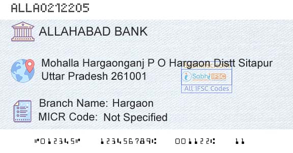 Allahabad Bank HargaonBranch 