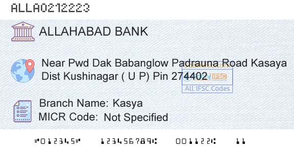 Allahabad Bank KasyaBranch 