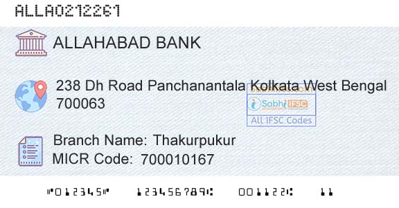 Allahabad Bank ThakurpukurBranch 