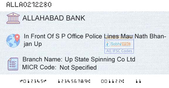 Allahabad Bank Up State Spinning Co Ltd Branch 