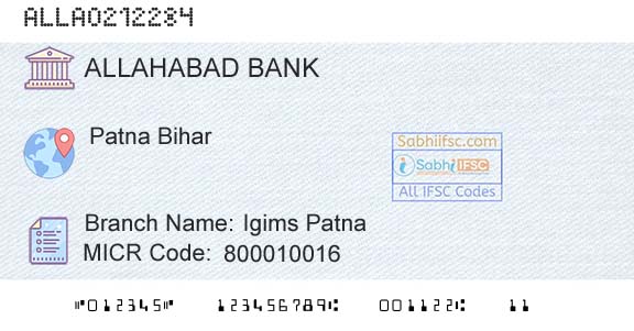 Allahabad Bank Igims PatnaBranch 