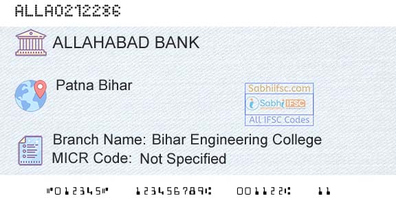 Allahabad Bank Bihar Engineering CollegeBranch 