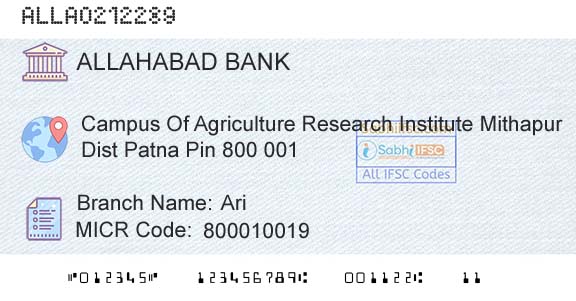 Allahabad Bank AriBranch 