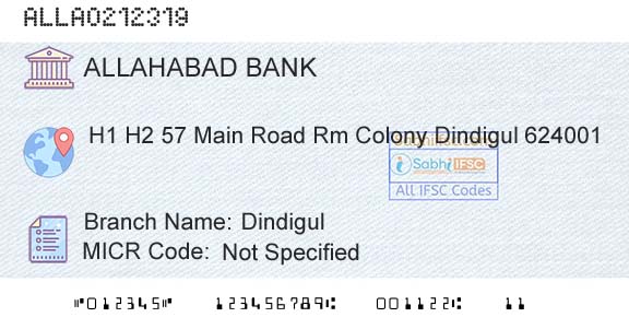 Allahabad Bank DindigulBranch 