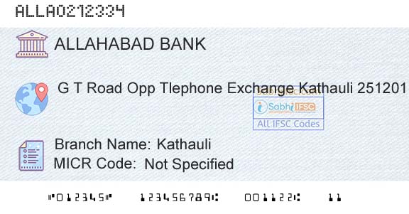 Allahabad Bank KathauliBranch 