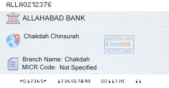 Allahabad Bank ChakdahBranch 