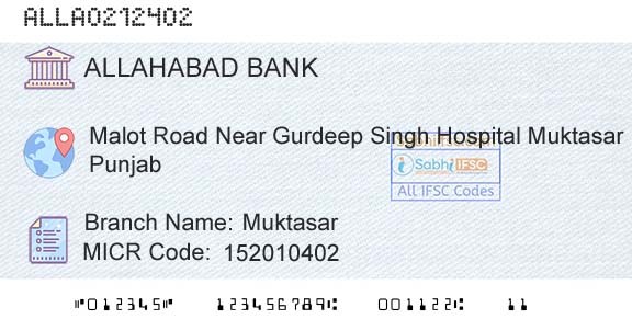 Allahabad Bank MuktasarBranch 