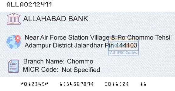 Allahabad Bank ChommoBranch 