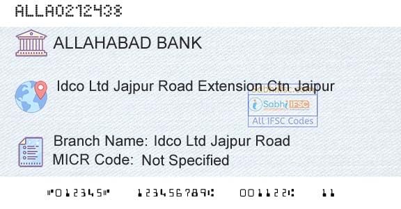 Allahabad Bank Idco Ltd Jajpur RoadBranch 