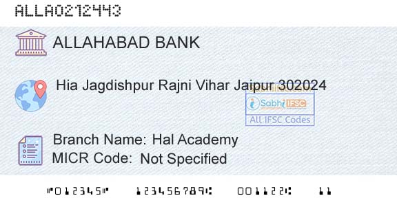 Allahabad Bank Hal AcademyBranch 
