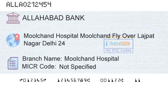 Allahabad Bank Moolchand HospitalBranch 