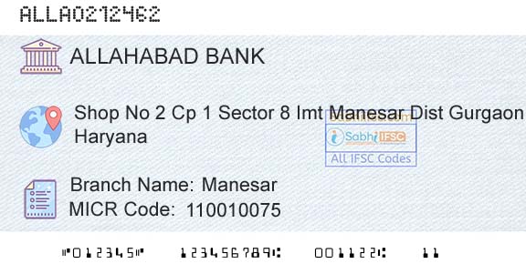 Allahabad Bank ManesarBranch 