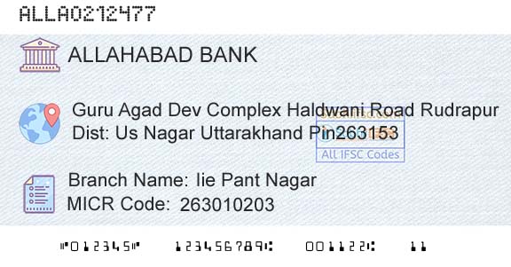 Allahabad Bank Iie Pant NagarBranch 